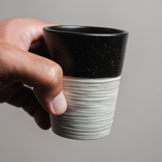 Black and White Cortado Cup 4.2 oz - Ceramona