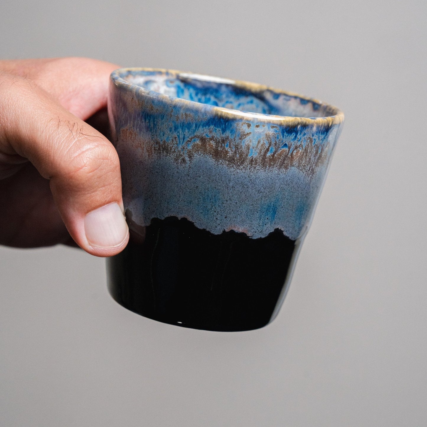 Black Midnight Cappuccino Cup - 7.4 oz - Ceramona