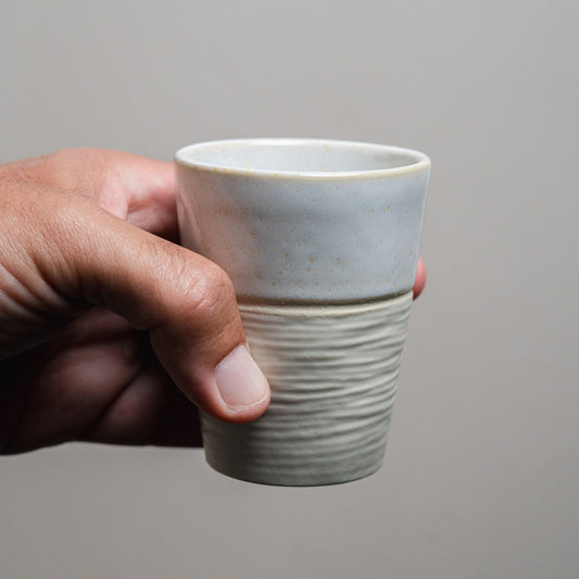 White Wavy Cortado/Espresso Cup 4.2 oz - Ceramona